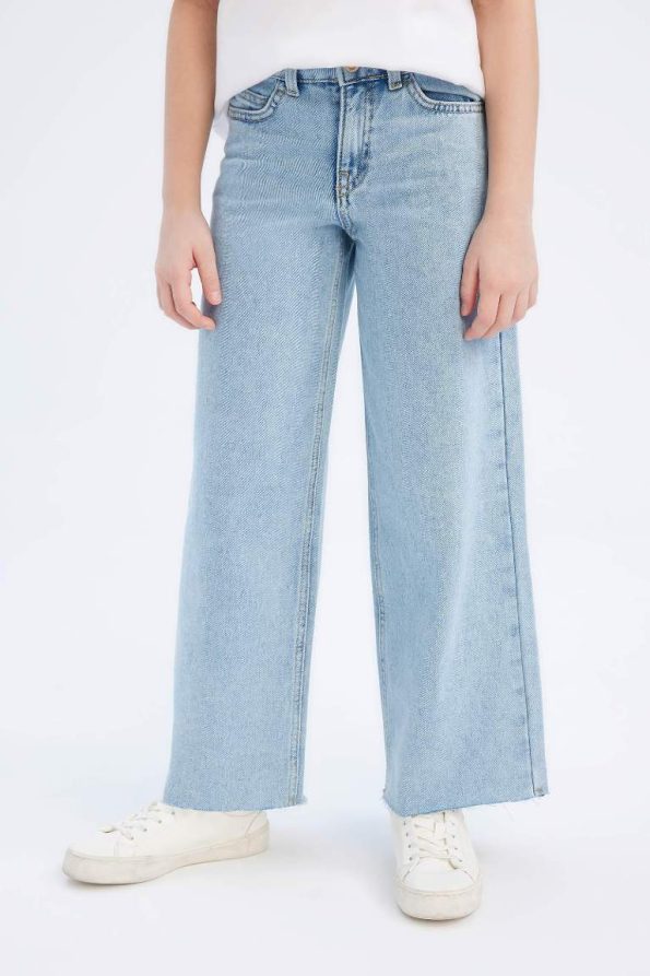 Girls' Wide Leg Denim Pants