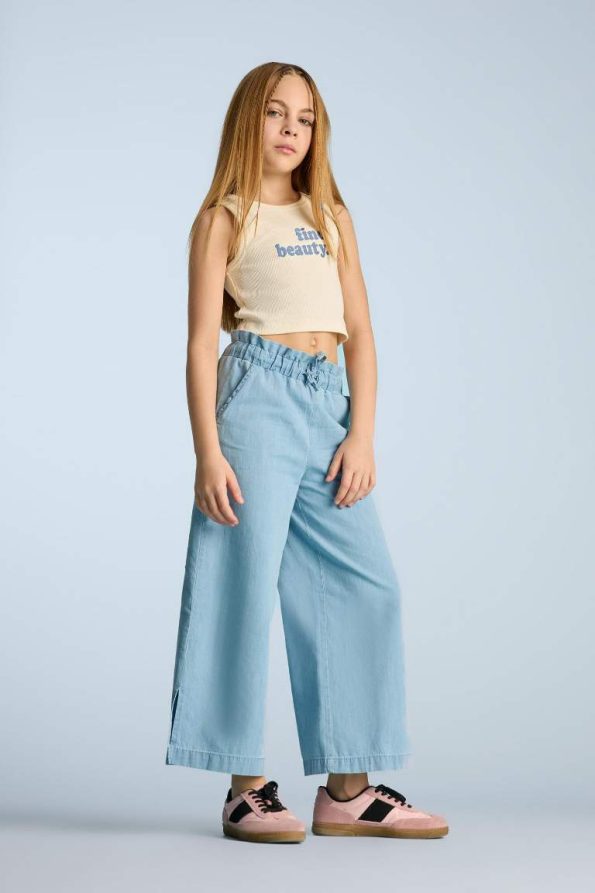 Girls' Wide Leg Culotte Jean Pants