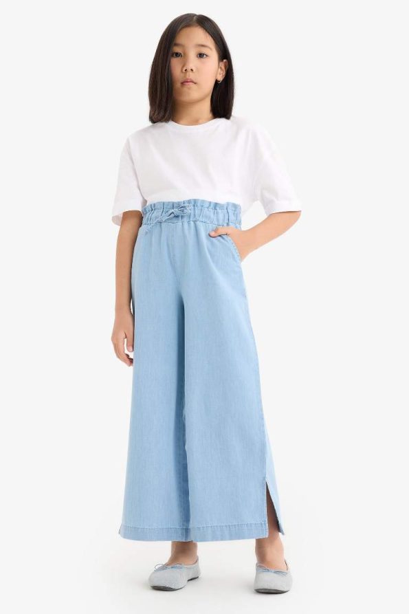 Girls' Wide Leg Culotte Jean Pants