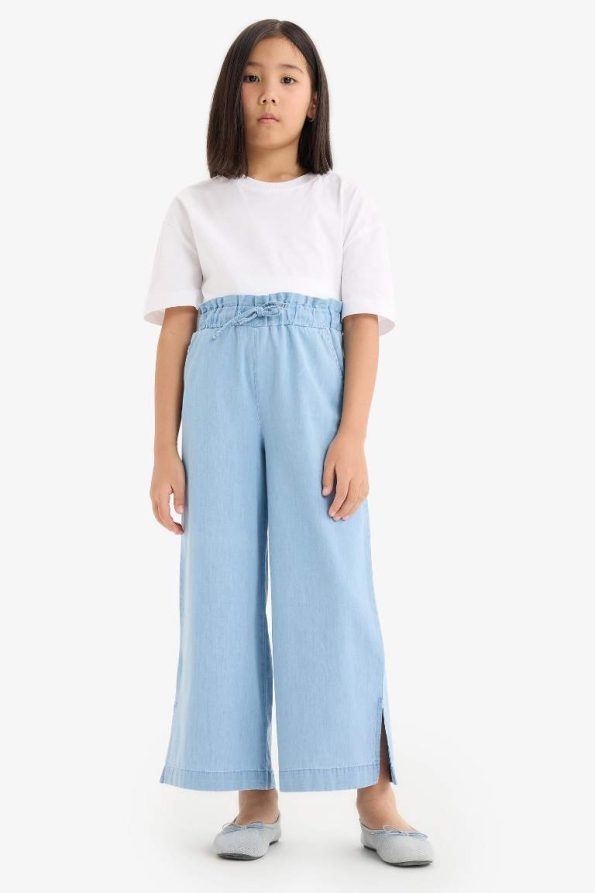 Girls' Wide Leg Culotte Jean Pants