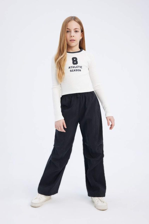 Girls' Slim Fit Printed Long Sleeve T-Shirt