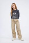 Girls' Elastic Waist Straight Leg Parachute Pants
