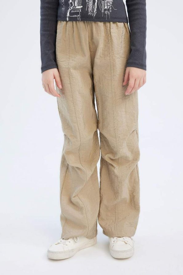 Girls' Elastic Waist Straight Leg Parachute Pants