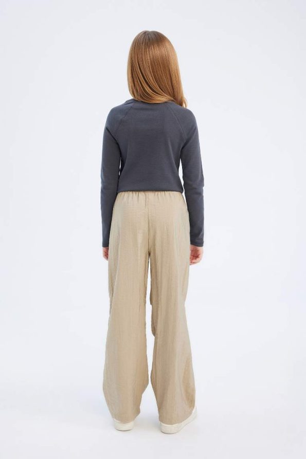 Girls' Elastic Waist Straight Leg Parachute Pants