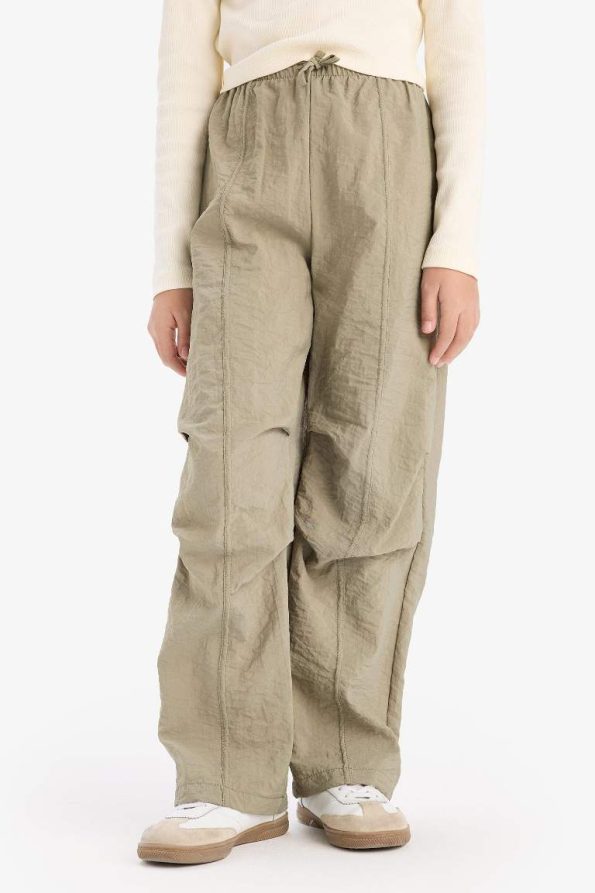 Girls' Elastic Waist Straight Leg Parachute Pants