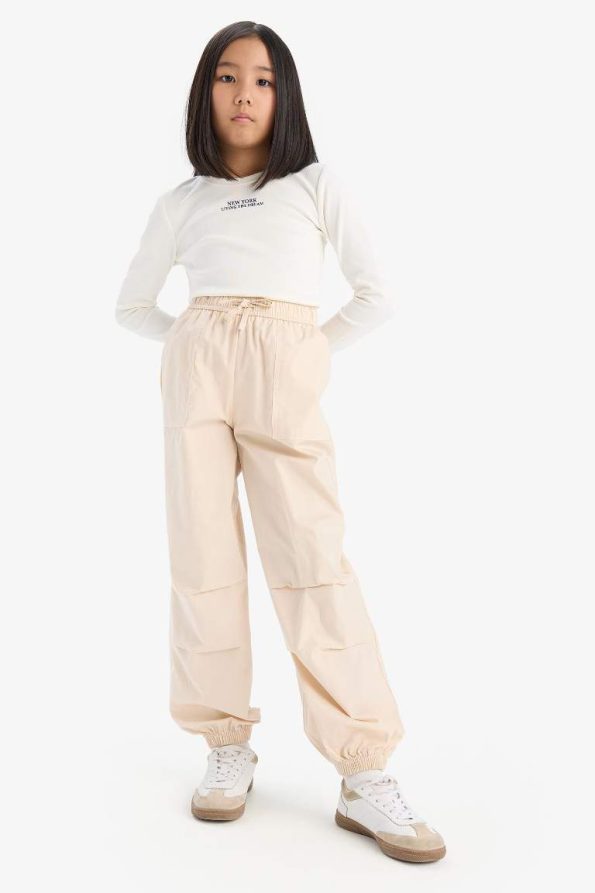 Girls' Cotton Parachute Jogger Pants