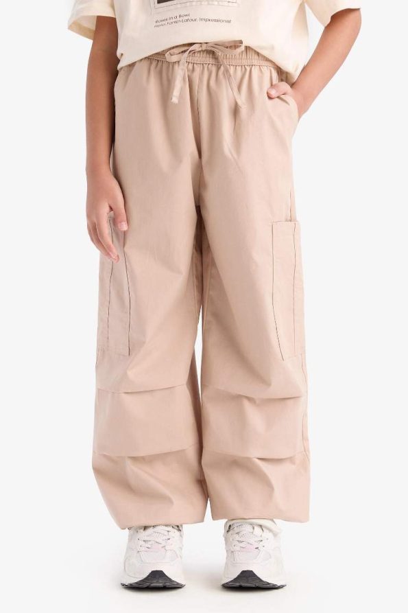 Girls' Cotton Cargo Jogger Pants
