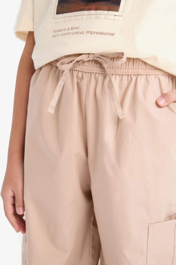 Girls' Cotton Cargo Jogger Pants