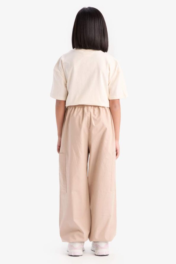 Girls' Cotton Cargo Jogger Pants