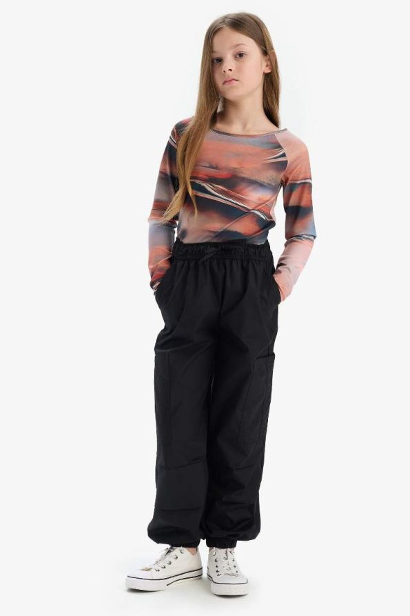Girls' Cotton Cargo Jogger Pants