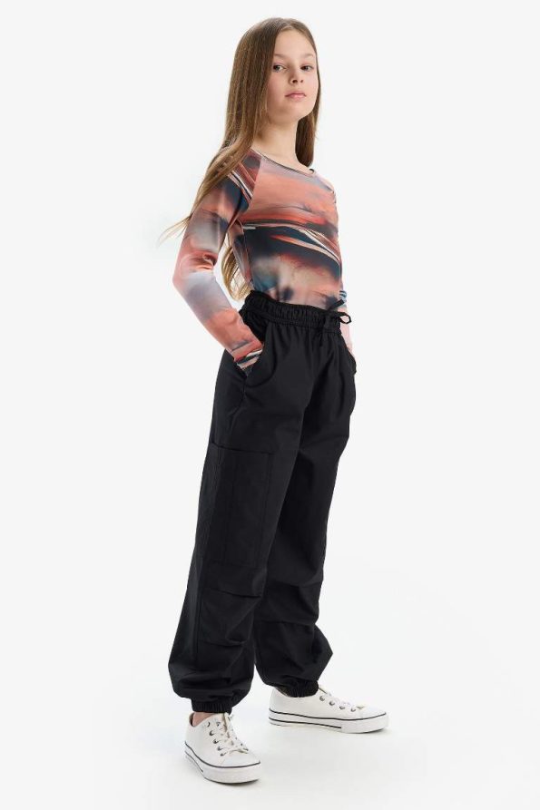 Girls' Cotton Cargo Jogger Pants