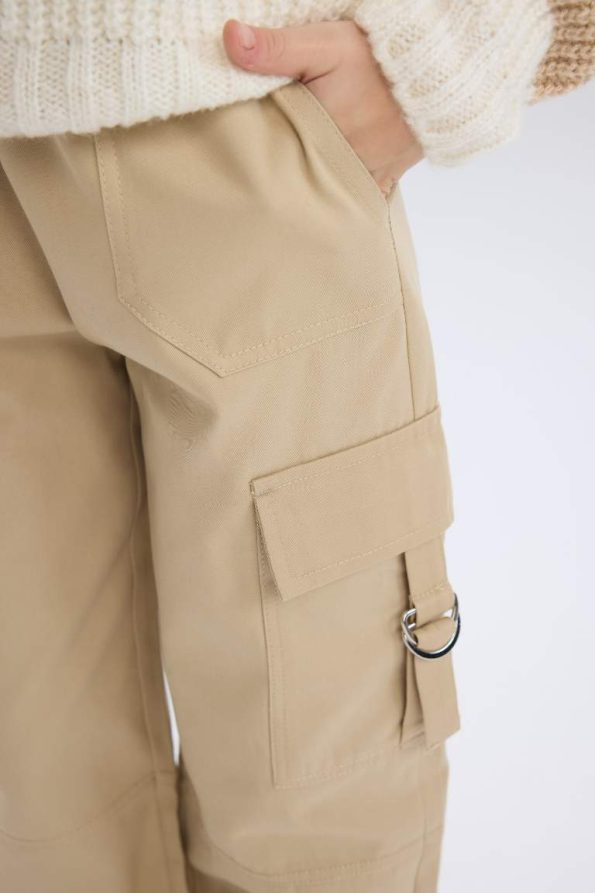 Girls' Cotton Cargo Jogger Pants