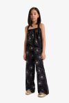 Girls' Printed Wide Leg Cotton Trousers