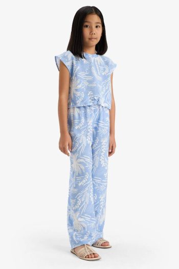 Girls' Palazzo Wide-Leg Printed Trousers