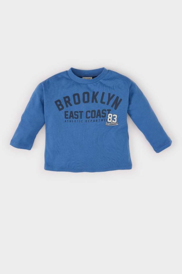Boys' Printed Long Sleeve Crew Neck T-Shirt