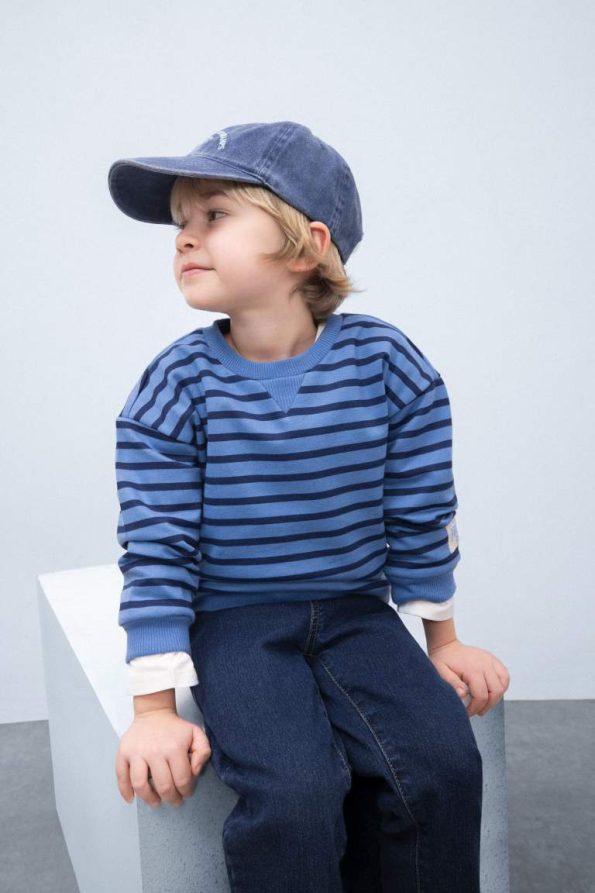 Boys' 2-Piece Striped Sweatshirt and Elastic Waist Pants Set
