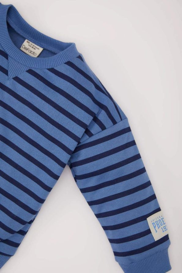 Boys' Baby 2-Piece Set Striped Sweatshirt with Elastic Waist Pants