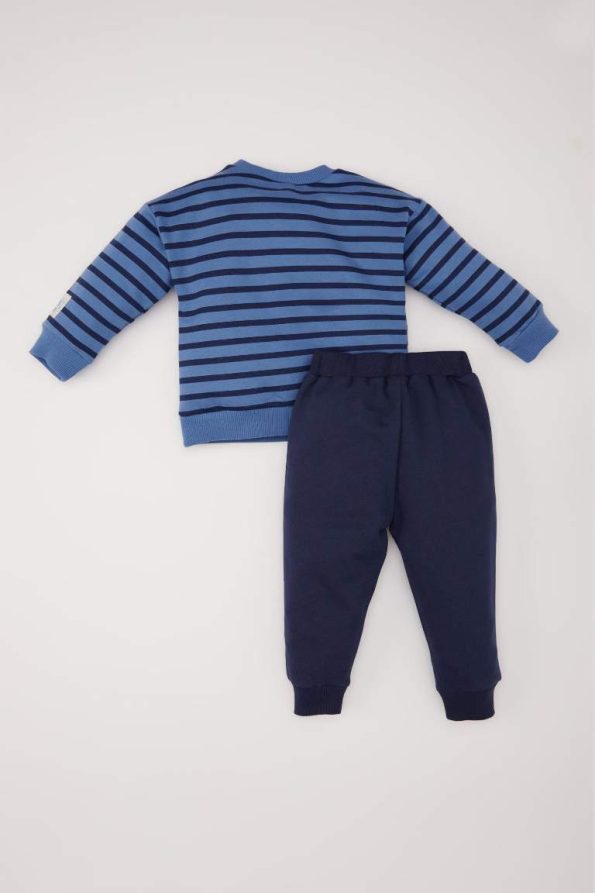 Boys' Baby 2-Piece Set Striped Sweatshirt with Elastic Waist Pants