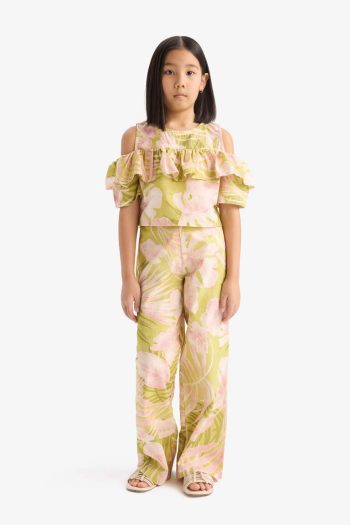 Girls' Short Sleeve Patterned Blouse