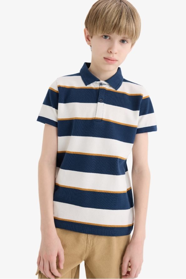 Boys' Striped Polo Short Sleeve T-Shirt
