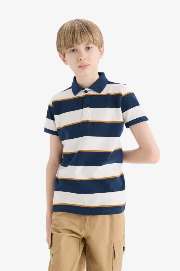 Boys' Striped Polo Short Sleeve T-Shirt