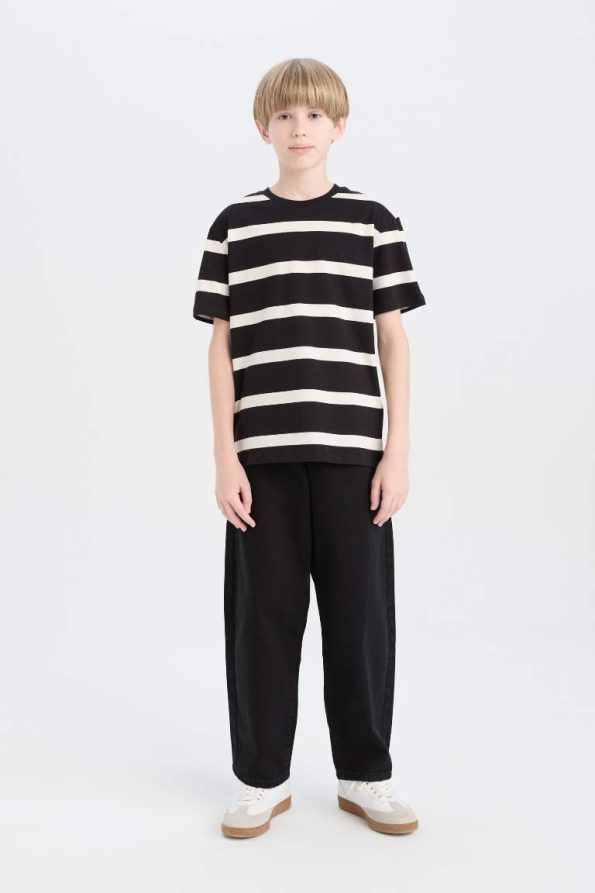 Boys' Striped Short Sleeve Crew Neck T-Shirt