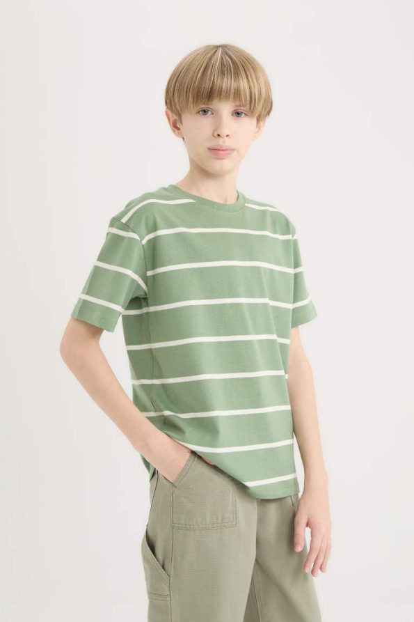 Boys' Striped Short Sleeve Crew Neck T-Shirt