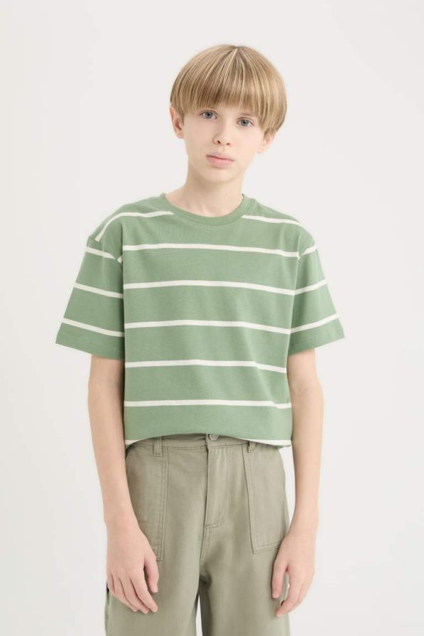 Boys' Striped Short Sleeve Crew Neck T-Shirt