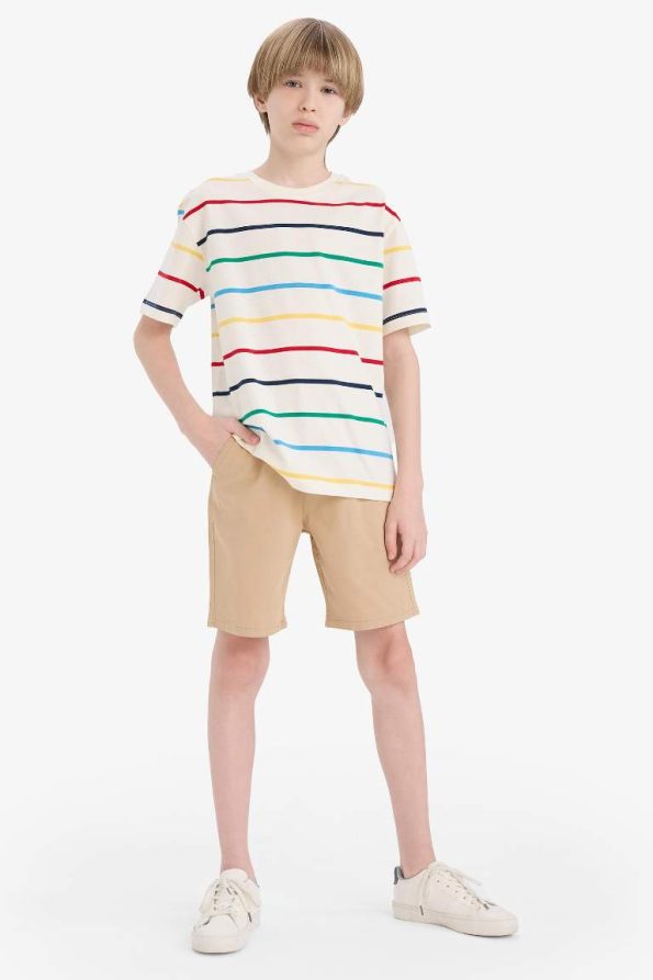 Boys' Striped Short Sleeve Crew Neck T-Shirt