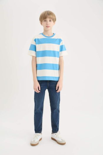 Boys' Striped Short Sleeve Crew Neck T-Shirt