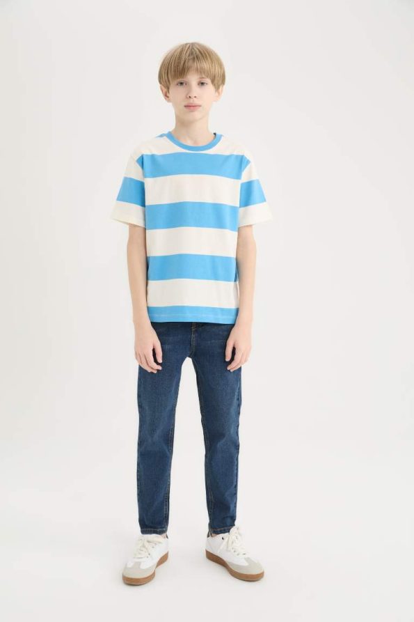 Boys' Striped Short Sleeve Crew Neck T-Shirt