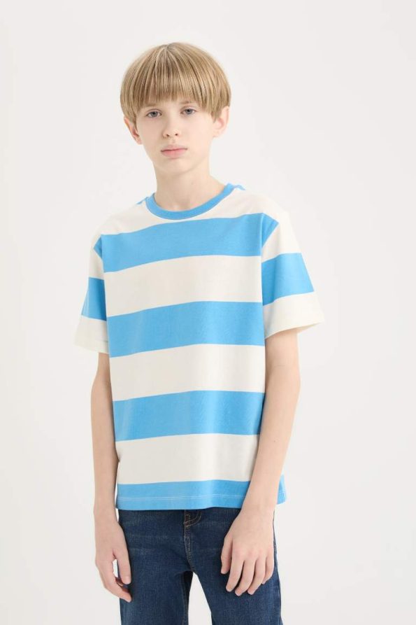 Boys' Striped Short Sleeve Crew Neck T-Shirt