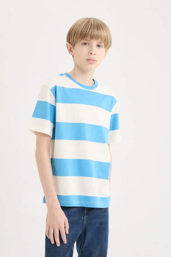 Boys' Striped Short Sleeve Crew Neck T-Shirt