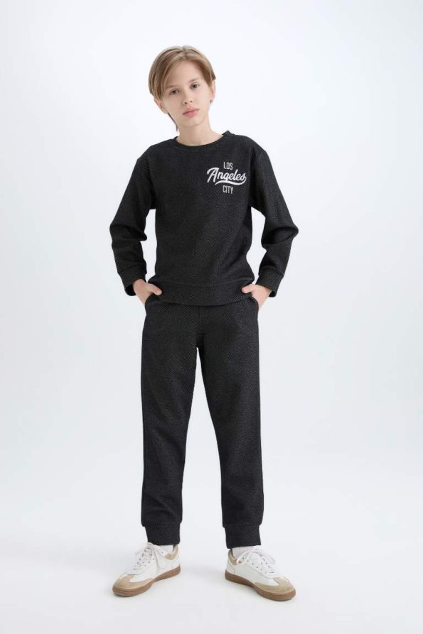 Boys' 2-Piece Printed Sweatshirt and Elastic Waist Pants Set