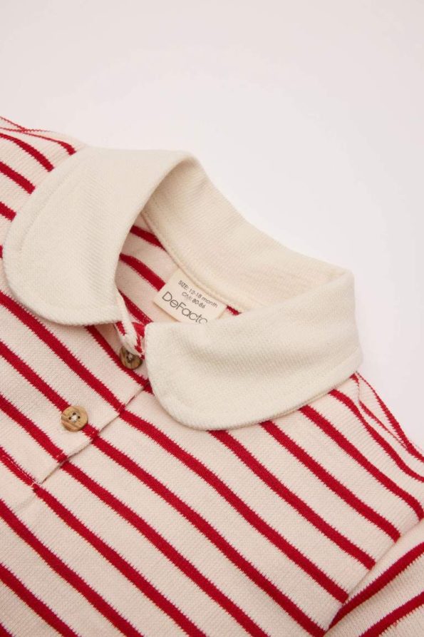 Girls' Striped Peter Pan Collar Sweatshirt