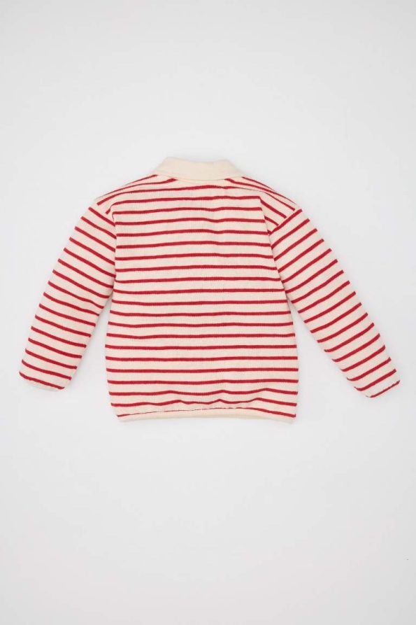 Girls' Striped Peter Pan Collar Sweatshirt