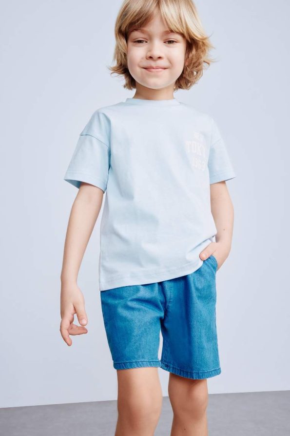 Boys' Short Sleeve Printed Crew Neck T-Shirt