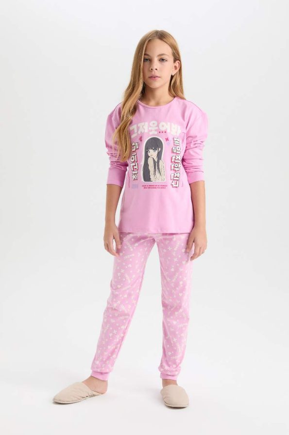 Girls' Printed Long Sleeve Pajama Set