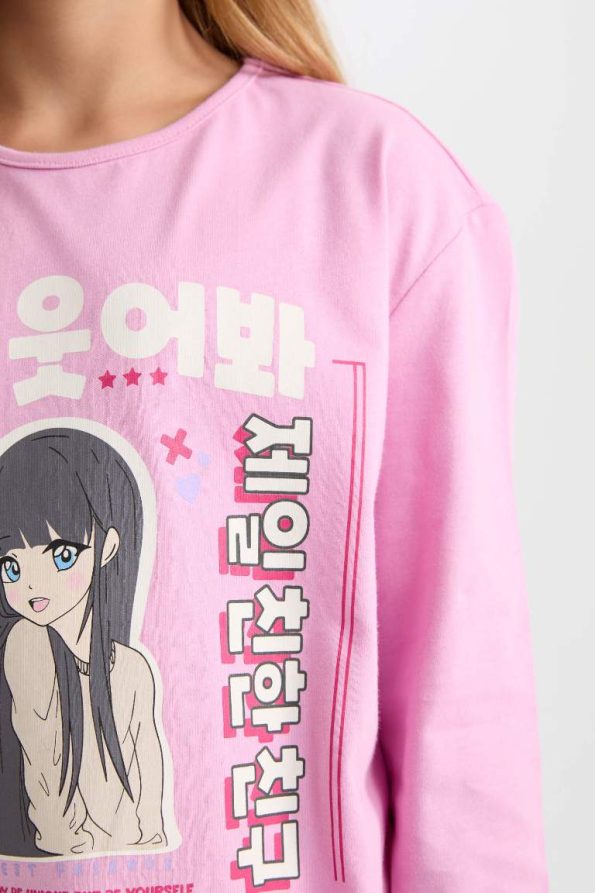 Girls' Printed Long Sleeve Pajama Set