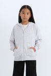Girls' Oversized Hoodie Basic Zip Sweatshirt