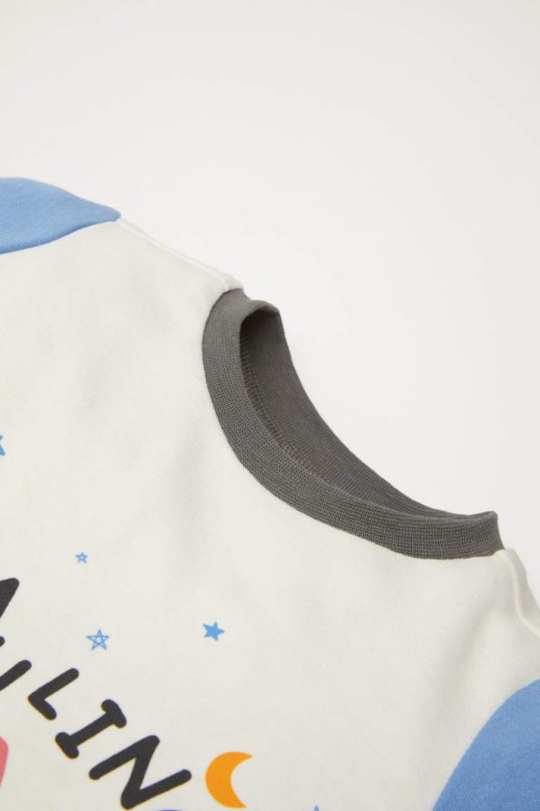 Boys' Long Sleeve Pajama Set with Vehicle Print and Elastic Waist Pants
