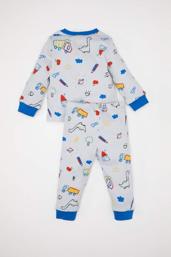 Boys' Dinosaur Print Long Sleeve Pajama Set
