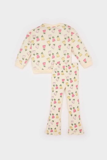 Girls' Baby 2-Piece Floral Sweatshirt and Elastic Waist Leggings Set