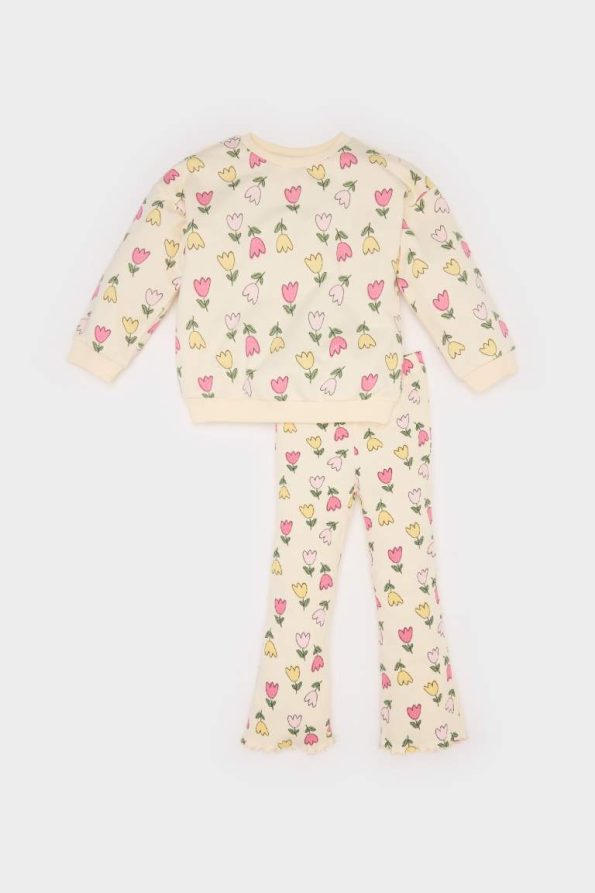 Girls' Baby 2-Piece Floral Sweatshirt and Elastic Waist Leggings Set
