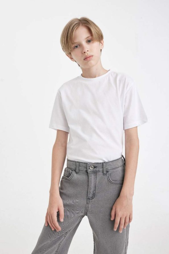 Boys' Basic Short Sleeve Crew Neck T-Shirt