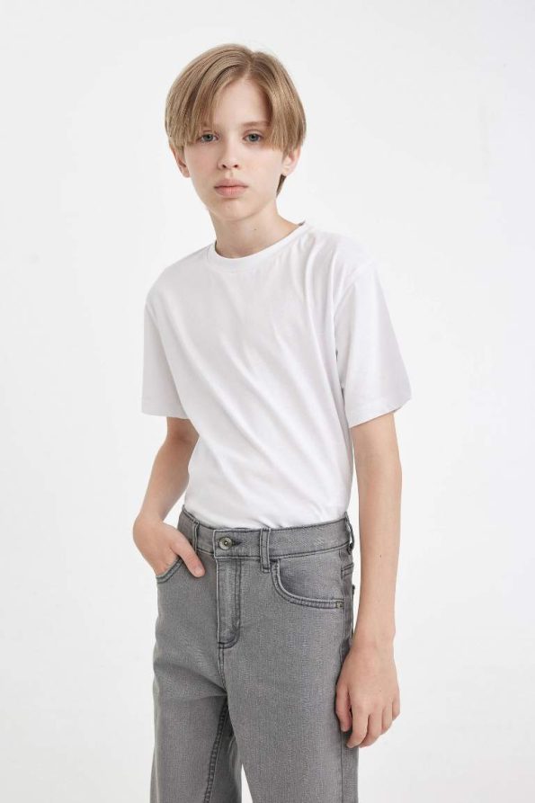 Boys' Basic Short Sleeve Crew Neck T-Shirt