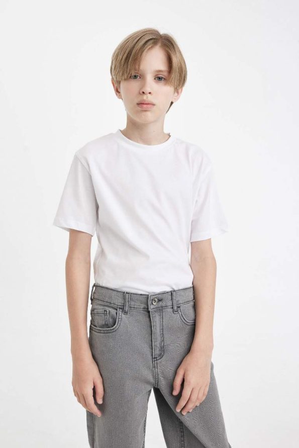 Boys' Basic Short Sleeve Crew Neck T-Shirt