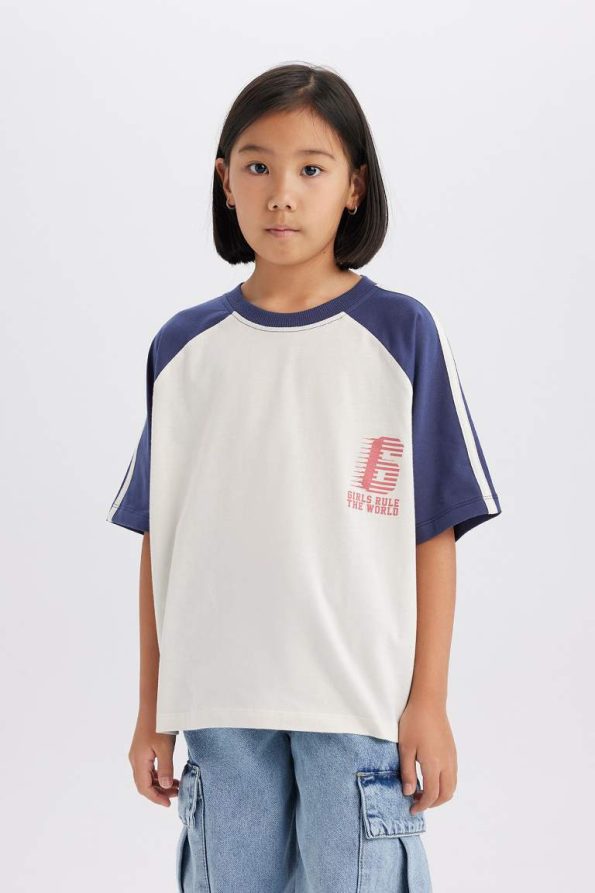 Girls' Oversized Wide Fit Short Sleeve T-Shirt