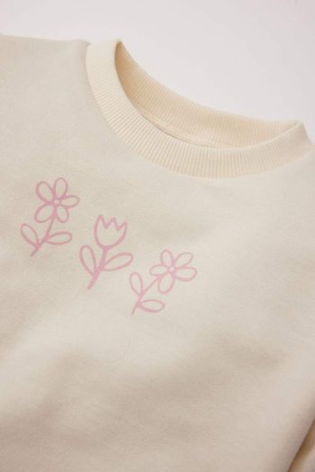 Girls' Printed Crew Neck Sweatshirt