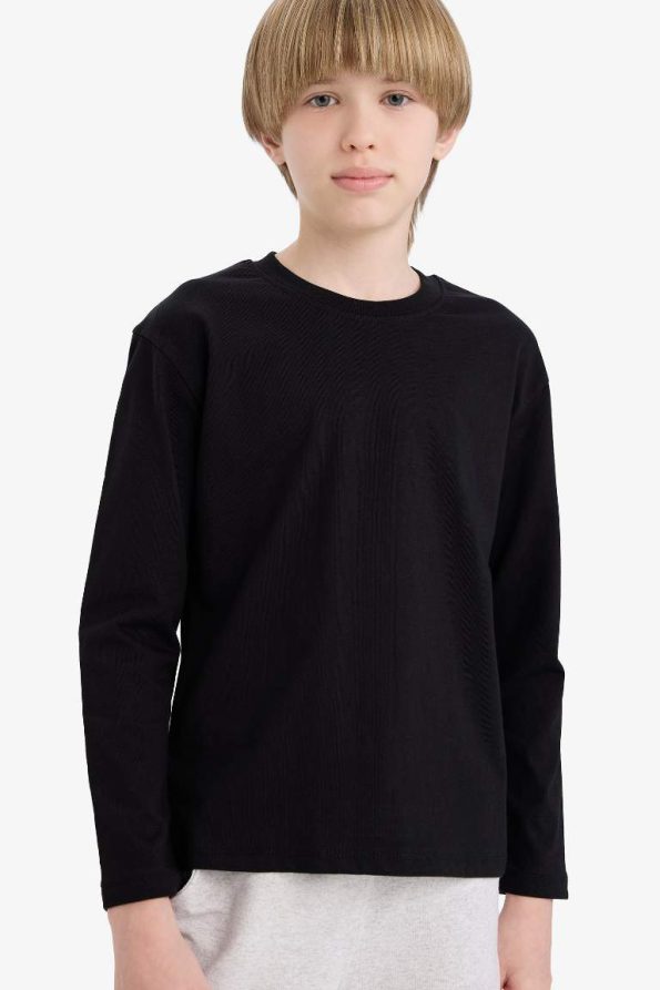 Boys' Basic Long Sleeve Crew Neck T-Shirt
